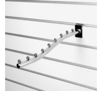 A018-350 Кронштейн наклонный изогнутый с 7-ю шариками, d=19мм, длина 350мм, хром