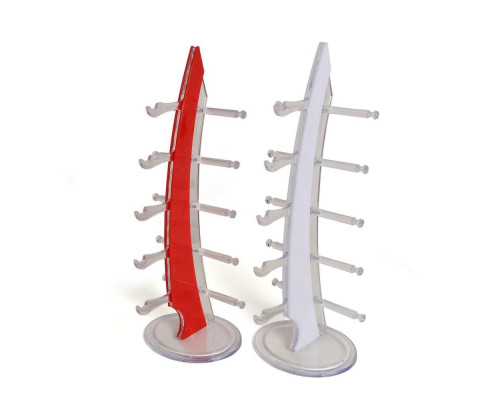 D-824-5 (1 элемент) Стойка для очков, вместимость 5шт., H=340мм, красные, белые