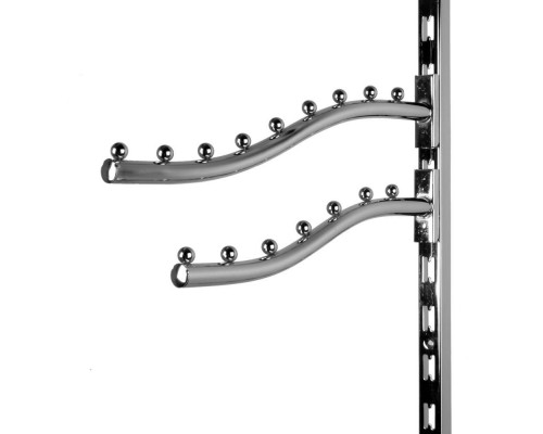 G039-Q19-400 Кронштейн изогнутый на стойку с 9-ю шариками, L=400мм, d=19мм, хром