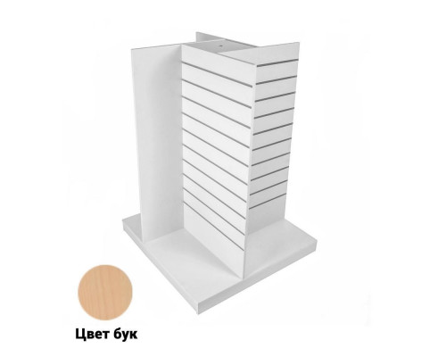 GX-400 Гондола X-образная напольная светлый бук, 618*618*1282 мм, ( МДФ/ ЛДСП),, шаг паза 100 мм