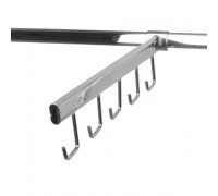 H005-350 Кронштейн наклонный на овальную трубу с 5-ю крючками, L=350мм, хром