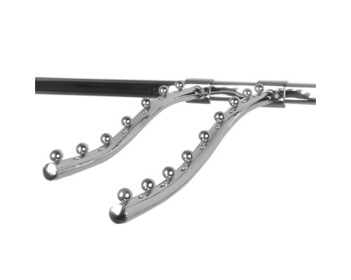 I008-350 Кронштейн изогнутый на овальную трубу с 7-ю шариками, L=350мм, d=19мм, хром