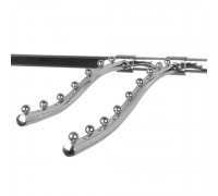 I008-400 Кронштейн изогнутый на овальную трубу с 9-ю шариками, L=400мм, d=19мм, хром