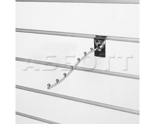 A105-250 Кронштейн изогнутый с 7-ю шариками, d=6мм, длина 250мм, хром