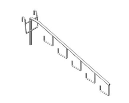 FG7-112/250 Кронштейн наклонный с 5-ю крючками, 250мм, хром