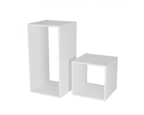 SB-404080(-2)4080 Декоративный куб 400х400х800H, ЛДСП 16мм, 90 гр. белый шагрень, без двух сторон