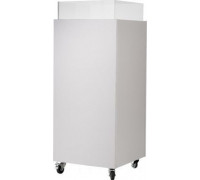 SBAdA-404080-К Торговый короб 400х400х800Н,ЛДСП16мм,бел.шагрень,с дном и рег.полк,акр.борт.с колесам