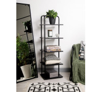 Стеллаж Отрада узкий с 5 полками из ЛДСП, 400х330х1260Н, черный/черный