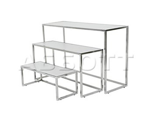 AST-07/1200 (черный муар) Столик демонстрационный средний, столешница ЛДСП, 1200Lх600Hх450Dмм