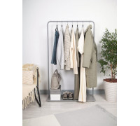 Вешалка напольная Отрада с полкой для обуви из ЛДСП, 920х330х1500H, серый/серый