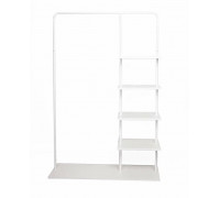 Вешалка напольная Отрада с пятью полками для одежды и обуви из ЛДСП, 1000х330х1500Н, белая/белая