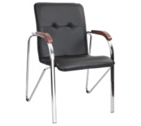 Стул Samba кожзам чёрный подлокотники орех