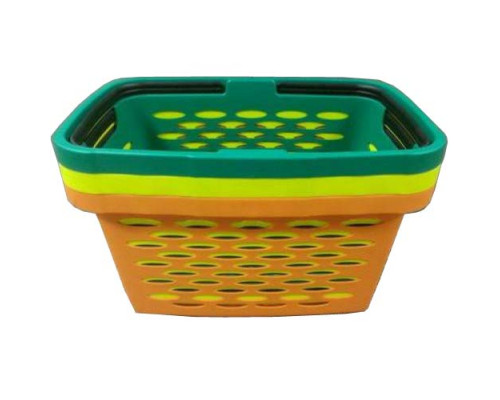 Корзина покупательская пластик 20л красная 2 ручки Shols 0331