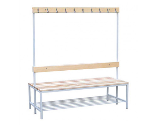 Скамья двусторонняя с полкой для обуви