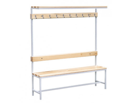 Скамья односторонняя с полкой для головных уборов