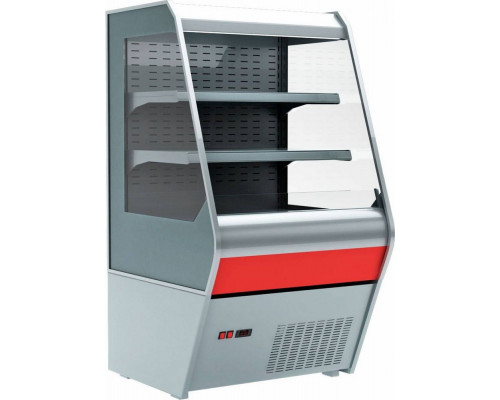 Холодильная горка гастрономическая Carboma F13-07 VM 1,0-2 0020 стеклопакет(1260/700 ВХСп-1,0(9006 цвет серый)