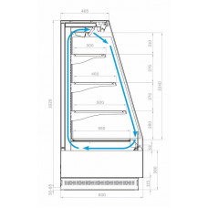 Холодильная горка гастрономическая Carboma F16-08 VM 1,0-2 0300 версия 2.0 (9006-9005) боковина металл