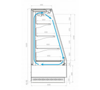 Холодильная горка гастрономическая Carboma F16-08 VM 1,3-2 0300 версия 2.0 (9006-9005) боковина металл