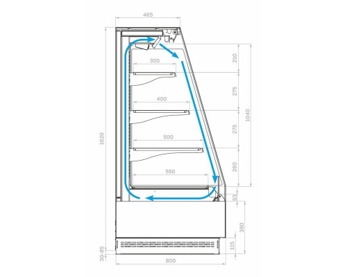 Холодильная горка гастрономическая Carboma F16-08 VM 1,9-2 0030 версия 2.0 (Паттерн 0110 Мариель)