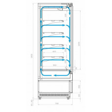 Холодильная горка гастрономическая Carboma FC 20-07 VM 1,0-1 0030 Light (фронт X0) версия 2.0 9006-9005