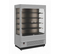 Холодильная горка гастрономическая Carboma FC20-07 VM 1,0-1 Light (фронт X0, 9006-9005 цвет серо-черный)