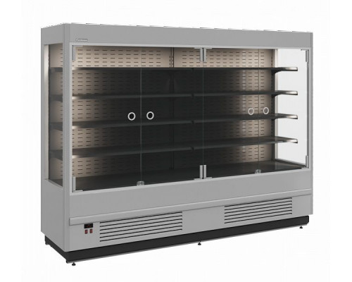 Холодильная горка гастрономическая Carboma FC20-07 VM 2,5-1 Light (фронт X0, 9006-9005 цвет серо-черный)