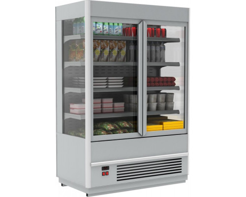 Холодильная горка мясная Carboma FC20-07 VV 1,3-1 Standart (фронт X5, Паттерн, 0108 Темный дуб)