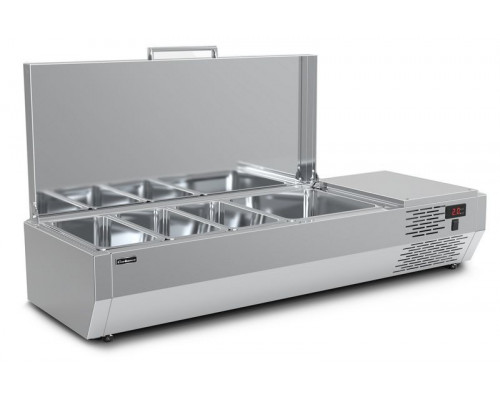 Холодильная витрина для ингредиентов Carboma A40 SM 1,2 с крышкой (3 GN1/3+1 GN1/2)