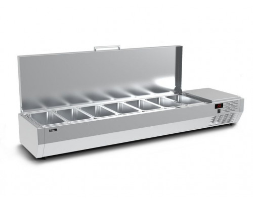 Холодильная витрина для ингредиентов Carboma A40 SM 1,6 с крышкой (7 GN1/3)