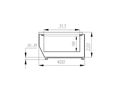 Холодильная витрина для ингредиентов Carboma IDO (A40) SM 1,4 (VTi3-G (GN1/3))