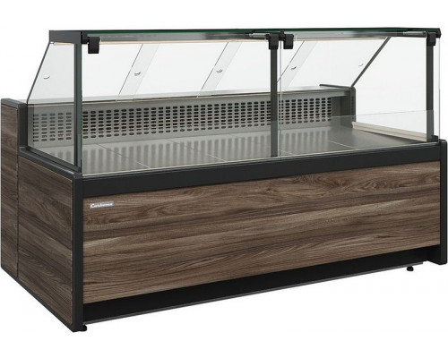 Витрина холодильная Carboma GC111 VM 2,5-1 (газлифт, динамика, 1008 Темный дуб)