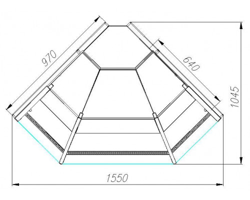 Витрина холодильная Carboma GC95 VM-5 (ВХСу-1 внешний 90 Carboma GC95) (цвет по схеме)
