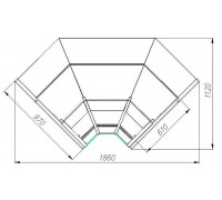 Витрина холодильная Carboma GC95 VM-6 0013-0430 (ВХСу-2 внутренний 90 Carboma GC95 KombiLux) (0108 Темный дуб)