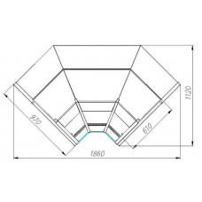 Витрина холодильная Carboma GC95 VM-6 (ВХСу-2 внутренний 90 Carboma GC95) (0011-9003 боковины серые, декор белый)