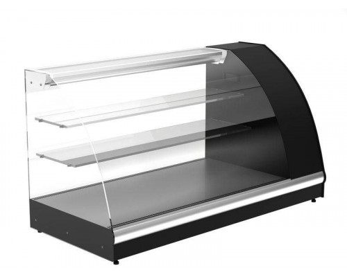Витрина холодильная настольная Carboma A57 VM 1,2-1 (ВХС-1,2 АРГО XL) (цвет 9005-0430 сталь черная-нерж.)