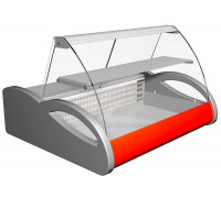 Витрина холодильная настольная Carboma A87 SM 1,0-1 (ВХС-1,0 Арго) (ВХС-1,0 Арго 0011-3020 (бок сер, декор красн))