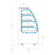 Витрина кондитерская Carboma K70 VV 1,3-1 Standart версия 2.0 9005-0109