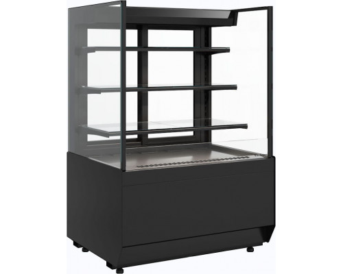 Витрина кондитерская Carboma KC70 VM 0,9-2 Standart версия 2.0 открытая, без боковин, 9005, дверь слайдер