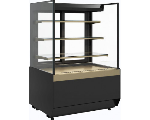 Витрина кондитерская Carboma KC70 VM 1,3-2 Standart версия 2.0 открытая, без боковин, 9005-0109, дверь слайдер