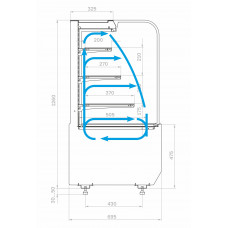 Витрина кондитерская Carboma KR70 VM 0,6-2 Standart открытая (9005-0109)
