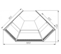 Витрина нейтральная Carboma KC95 N-5 (1003 белый) (внешний угол 90)