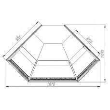 Витрина нейтральная Carboma KC95 N-5 (1003 белый) (внешний угол 90)