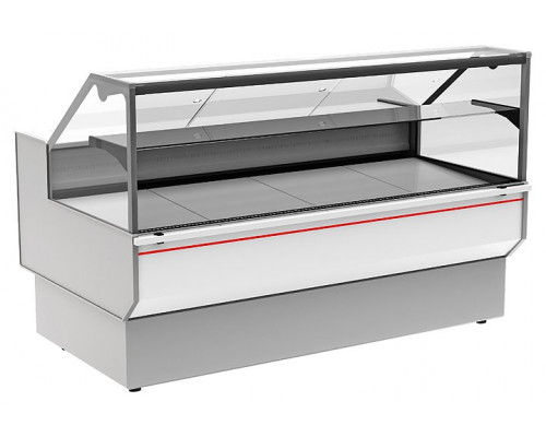 Витрина холодильная GC95 SV 2,0-1 (ВХСр-2,0 Carboma GC95 INOX) (0013-0430 боковины черные ,декор нерж)