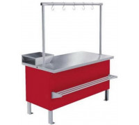 Прилавок холодильный ПХС-1,25/0,85 (мясной, встроенное холодоснабжение с креплением для перекладины)