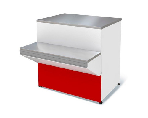 Прилавок нейтральный Илеть NEW расчетно-кассовый неохлаждаемый (красный)